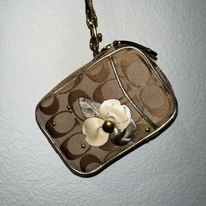 *** SOLD *** Coach Gold Floral Clutch